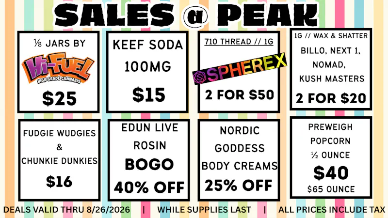 Peak MJ Sedgwick WEEKLY DEALS August 20-26