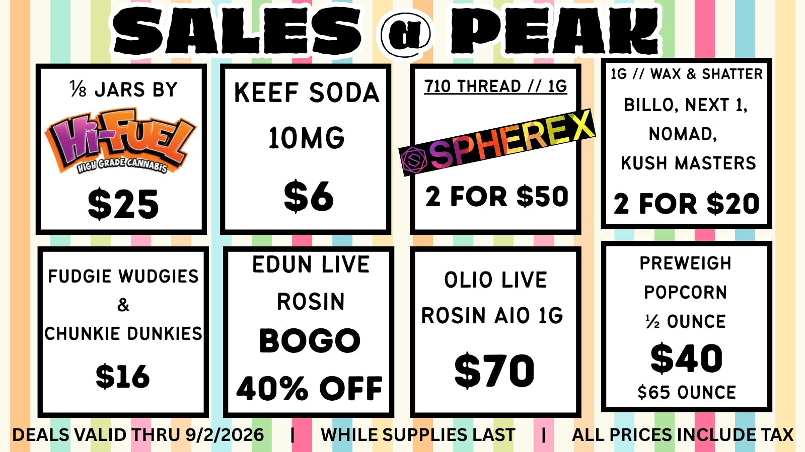 Peak MJ Sedgwick WEEKLY DEALS August 27 - September 2
