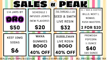 Peak MJ Sedgwick Weekly Deals September 17-23