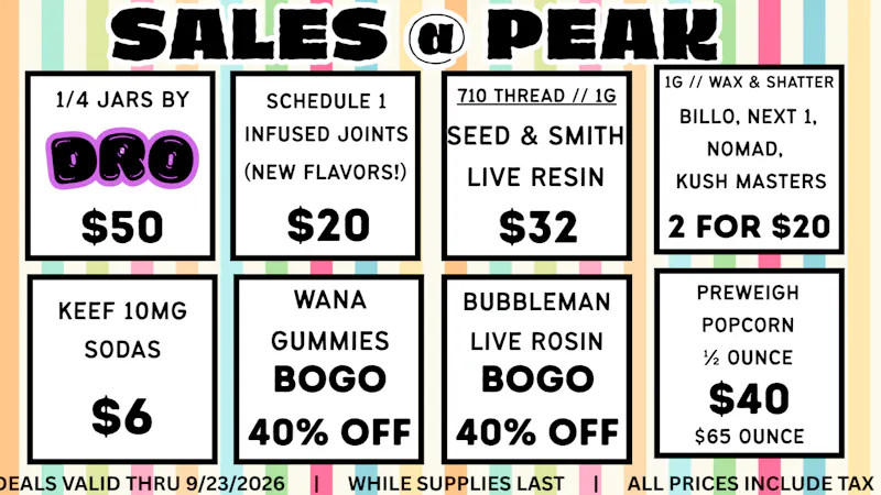 Peak MJ Sedgwick Weekly Deals September 17-23
