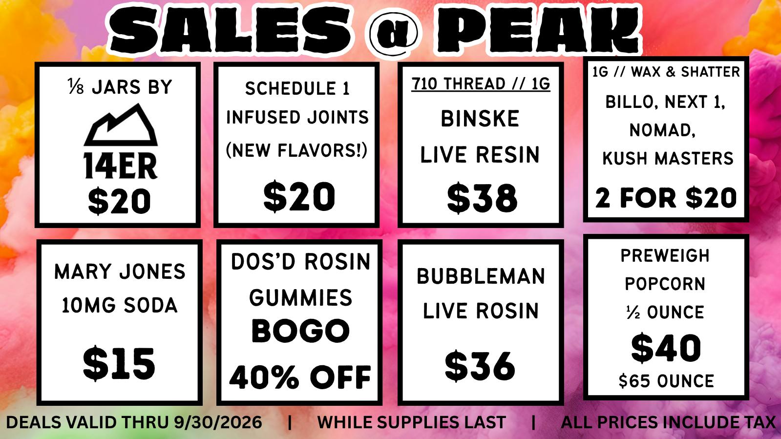 Peak MJ Sedgwick WEEKLY DEALS September 24-30