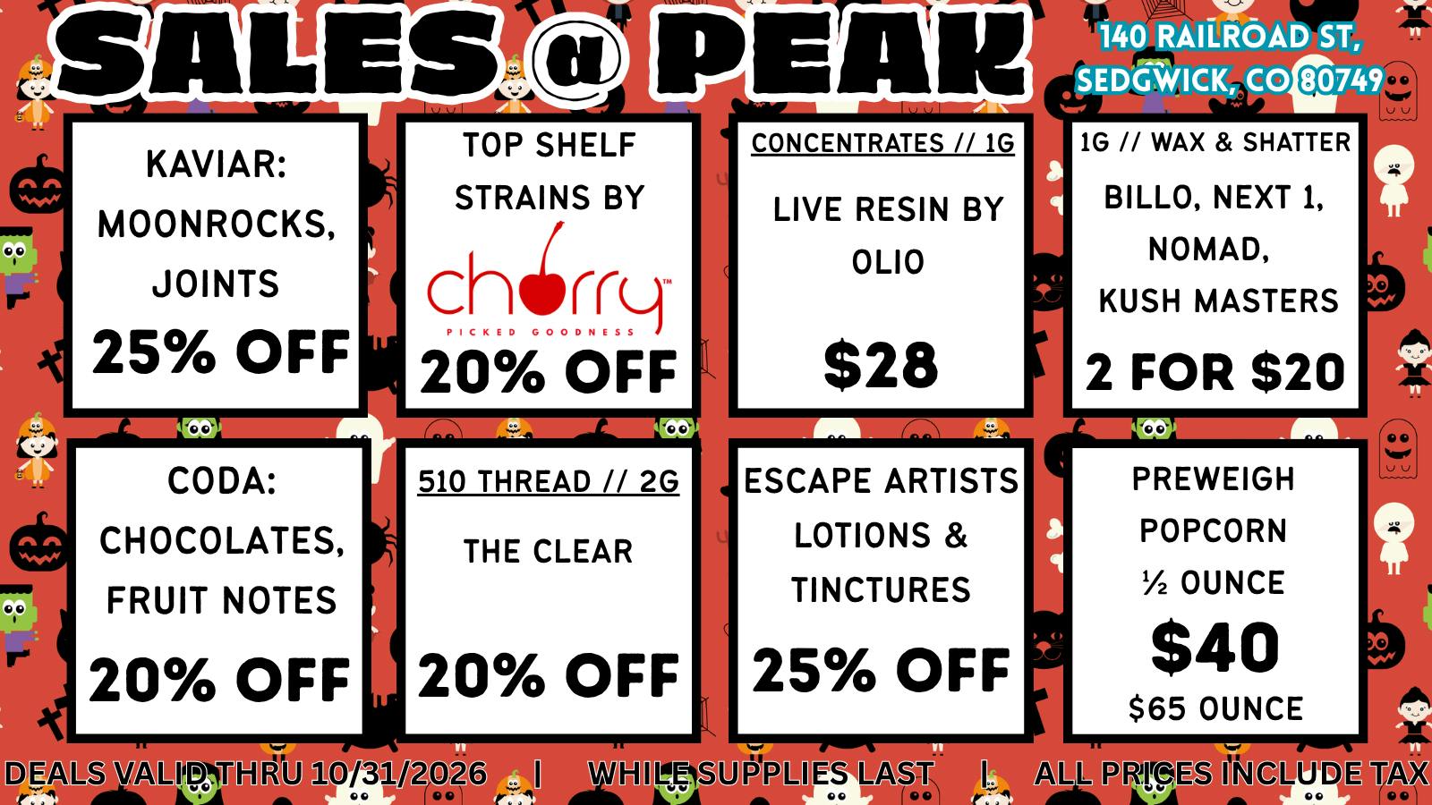 Peak MJ Sedgwick Deals for October
