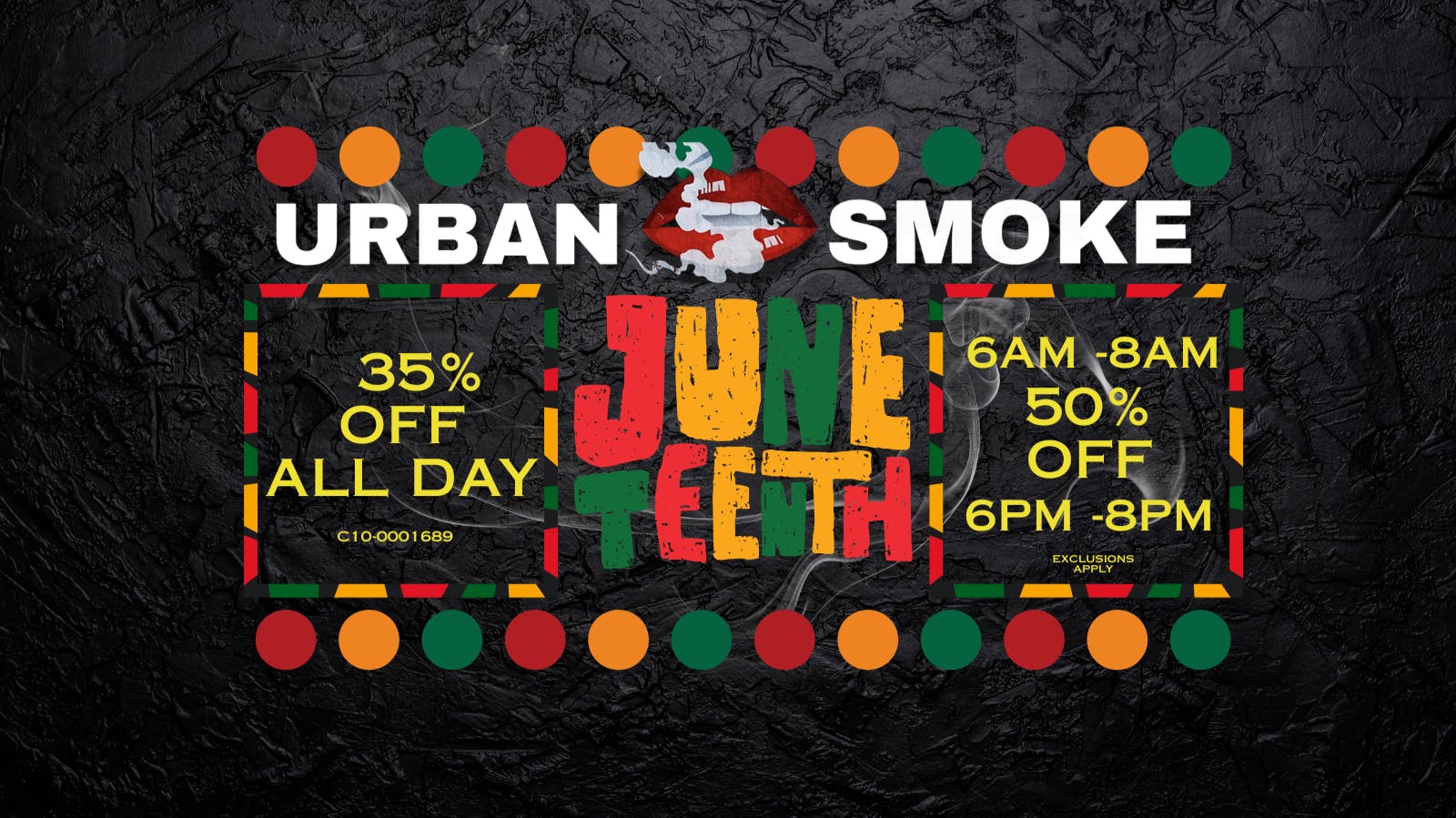 Urban Smoke - Broadway June 19th DEALS - ALL DAY