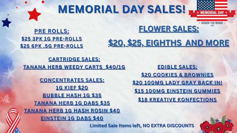 Matanuska Cannabis Company Memorial Day Sales @ Matanuska Cannabis Co
