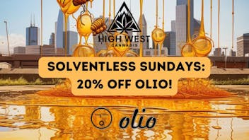 High West Cannabis Solventless Sunday's: 20% off Olio every Sunday!