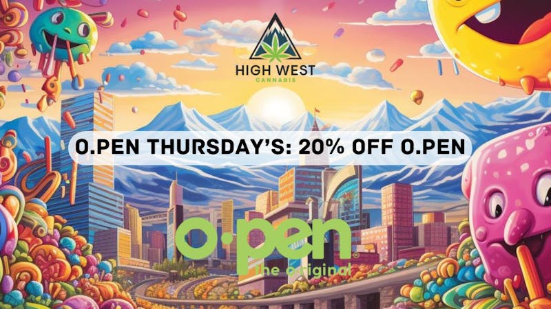 High West Cannabis O.Pen Thursday's: 20% off O.Pen!