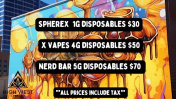 High West Cannabis The Best Deals on Disposables!!
