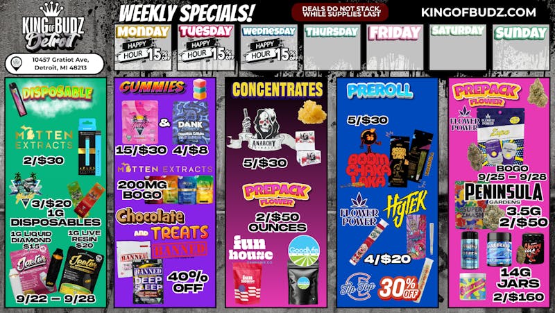 King of Budz - Detroit KOB DETROIT - Weekend Deals!!