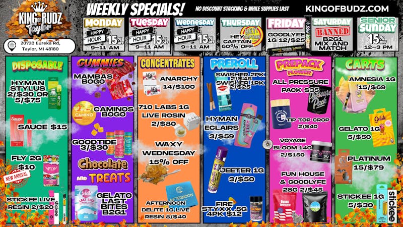 King of Budz Taylor WAXY WEDNESDAY 15% OFF