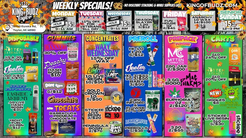 King of Budz Taylor Taylor Daily Deals