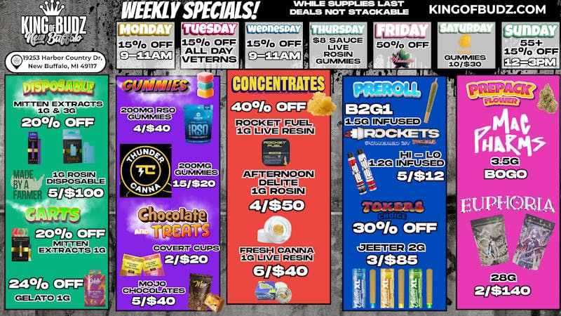 King of Budz - New Buffalo Shop New Buffalo's Lowest Prices !!!