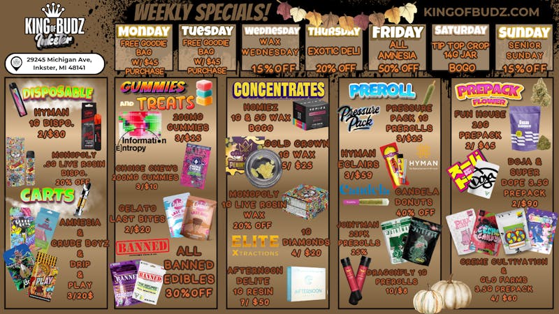 King of Budz Inkster INKSTER'S BEST DEALS!