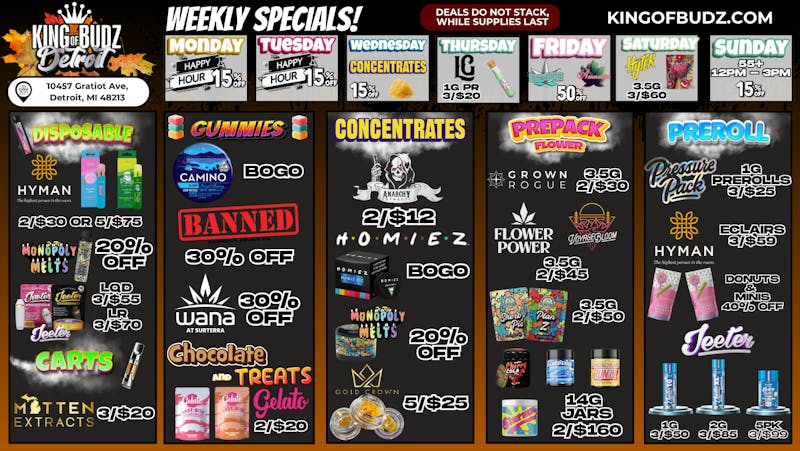 King of Budz - Detroit KOB DETROIT - Daily Deals!!!