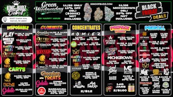 King of Budz - Detroit KOB Detroit - Holiday Deals (11/24 - 12/1)