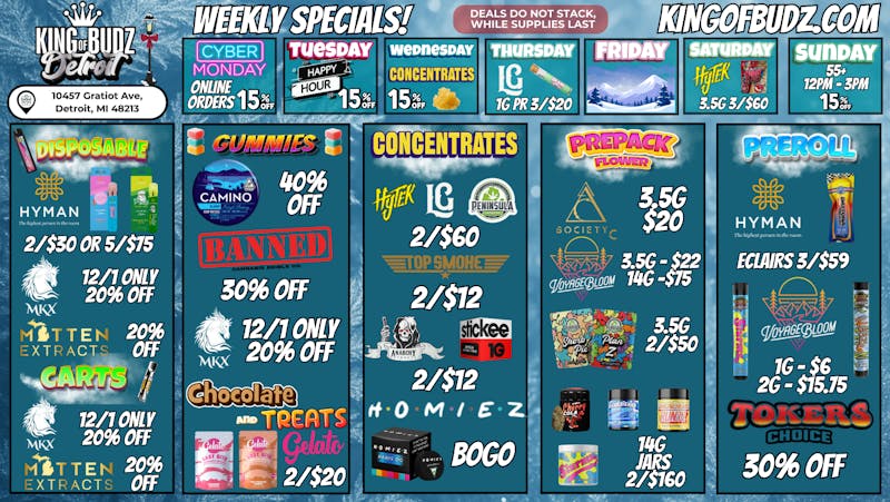 King of Budz - Detroit KOB DETROIT - Weekly Deals!!!