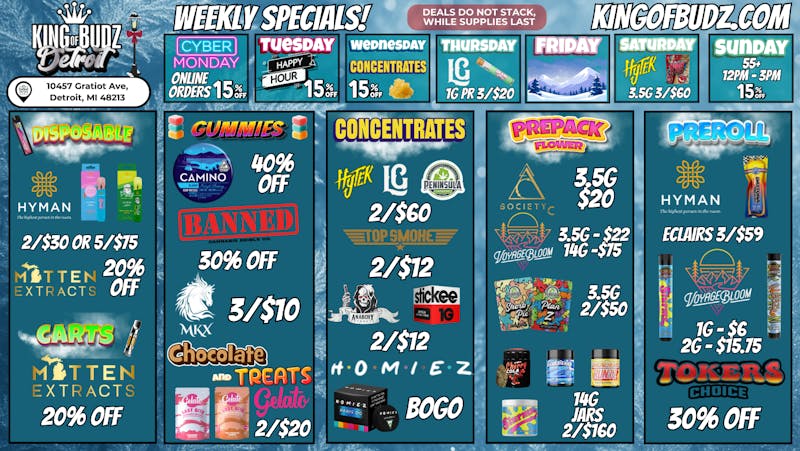 King of Budz - Detroit KOB DETROIT - Weekly Deals!!!