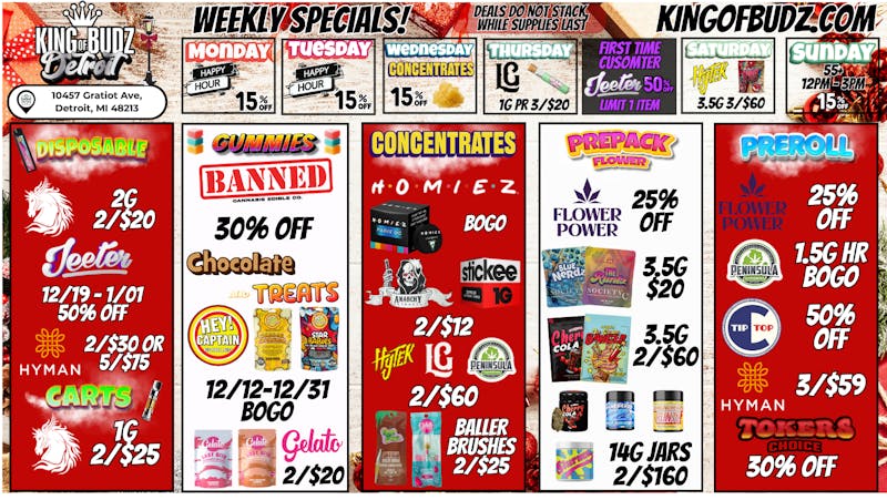 King of Budz - Detroit KOB DETROIT - Weekly Deals!!!