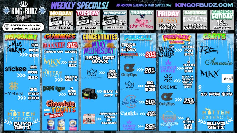 King of Budz Taylor CHECK OUT OUR HOTTEST NEW DEALS