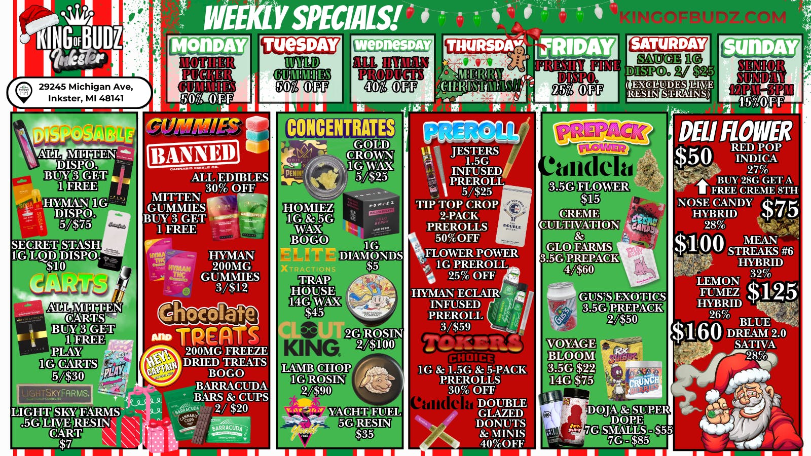 King of Budz Inkster 25 Days of Christmas: Week 4 Deals!