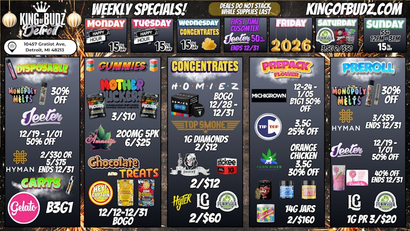 King of Budz - Detroit KOB DETROIT - Weekly Deals!!!