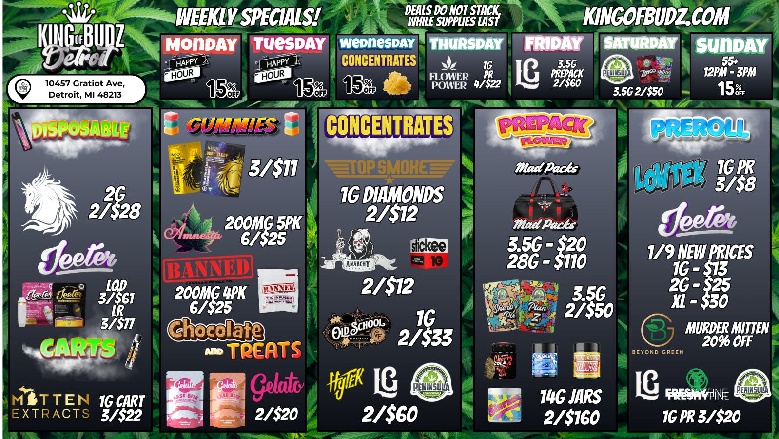 King of Budz - Detroit KOB DETROIT - Weekly Deals!!!