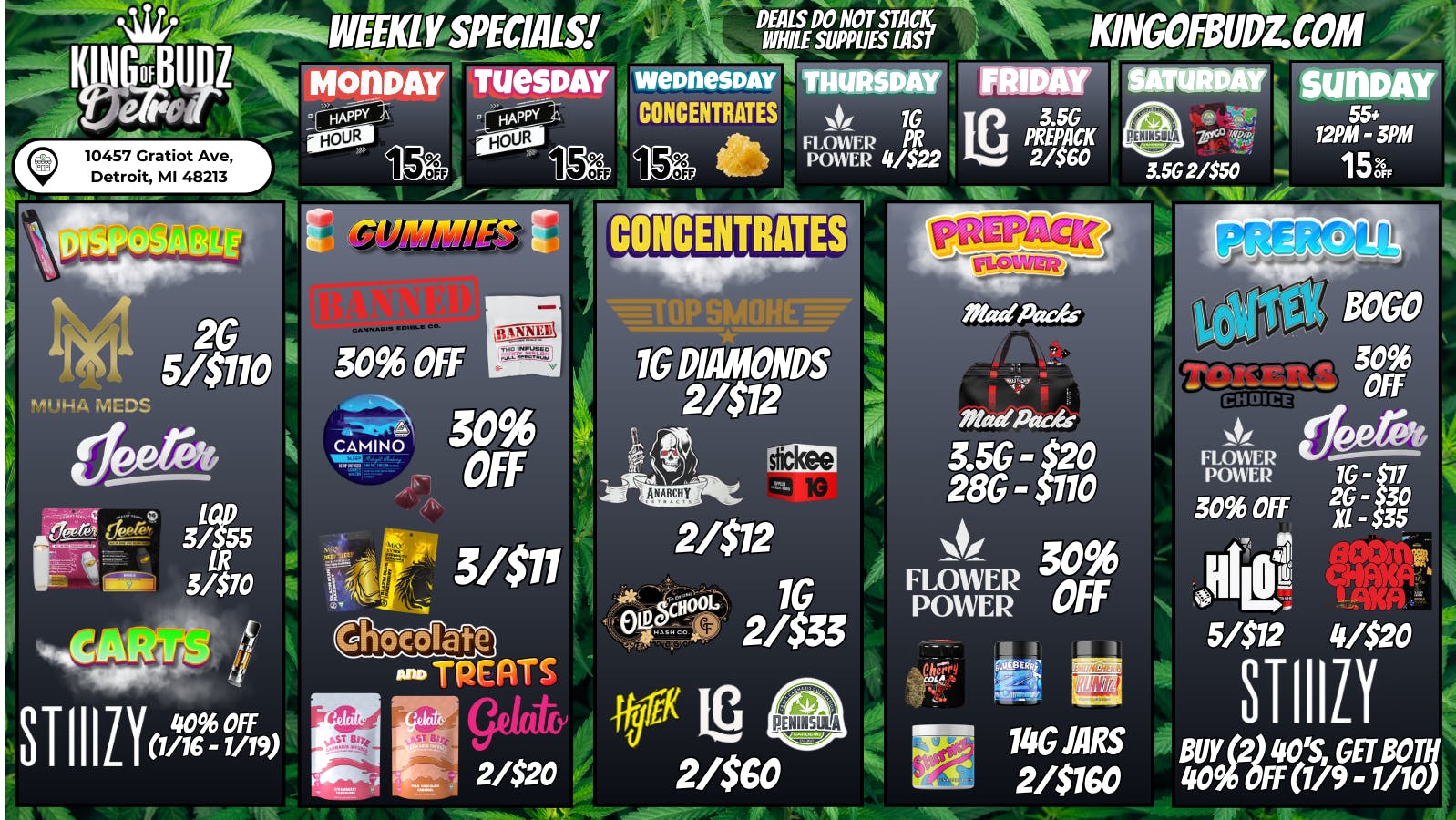 King of Budz - Detroit KOB Detroit - Weekly Deals!!!