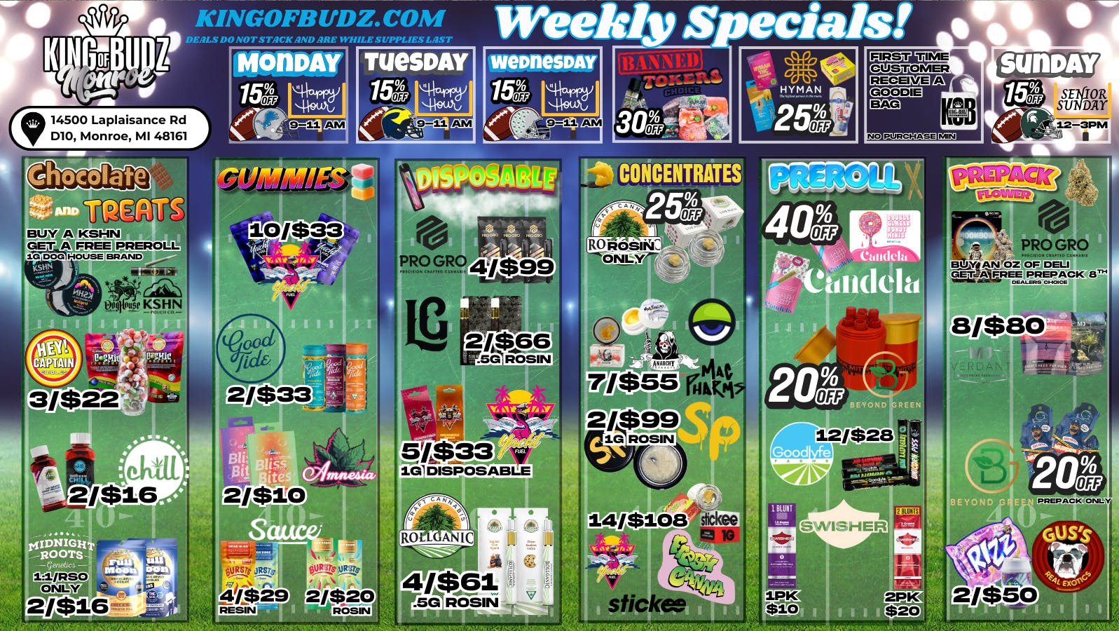 King of Budz - Monroe MONROE WEEKLY DEALS