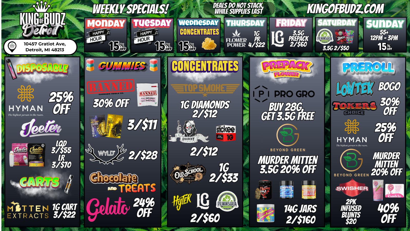 King of Budz - Detroit KOB DETROIT - Weekly Deals!!! (1/19 - 1/25)