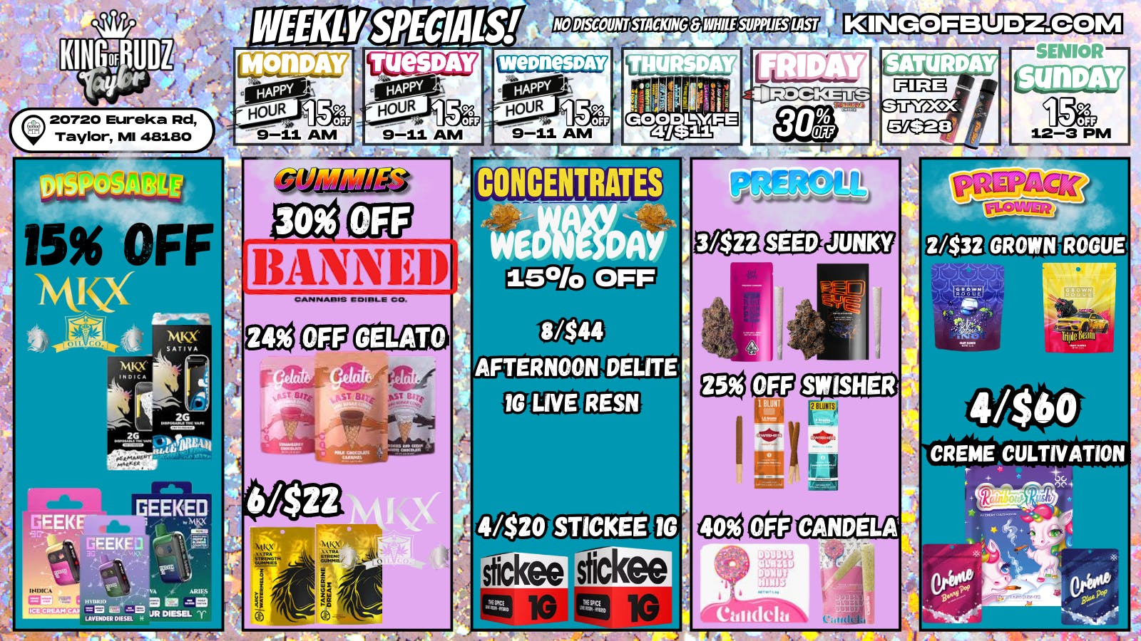 King of Budz Taylor TAYLOR KOB WEEKLY DEALS