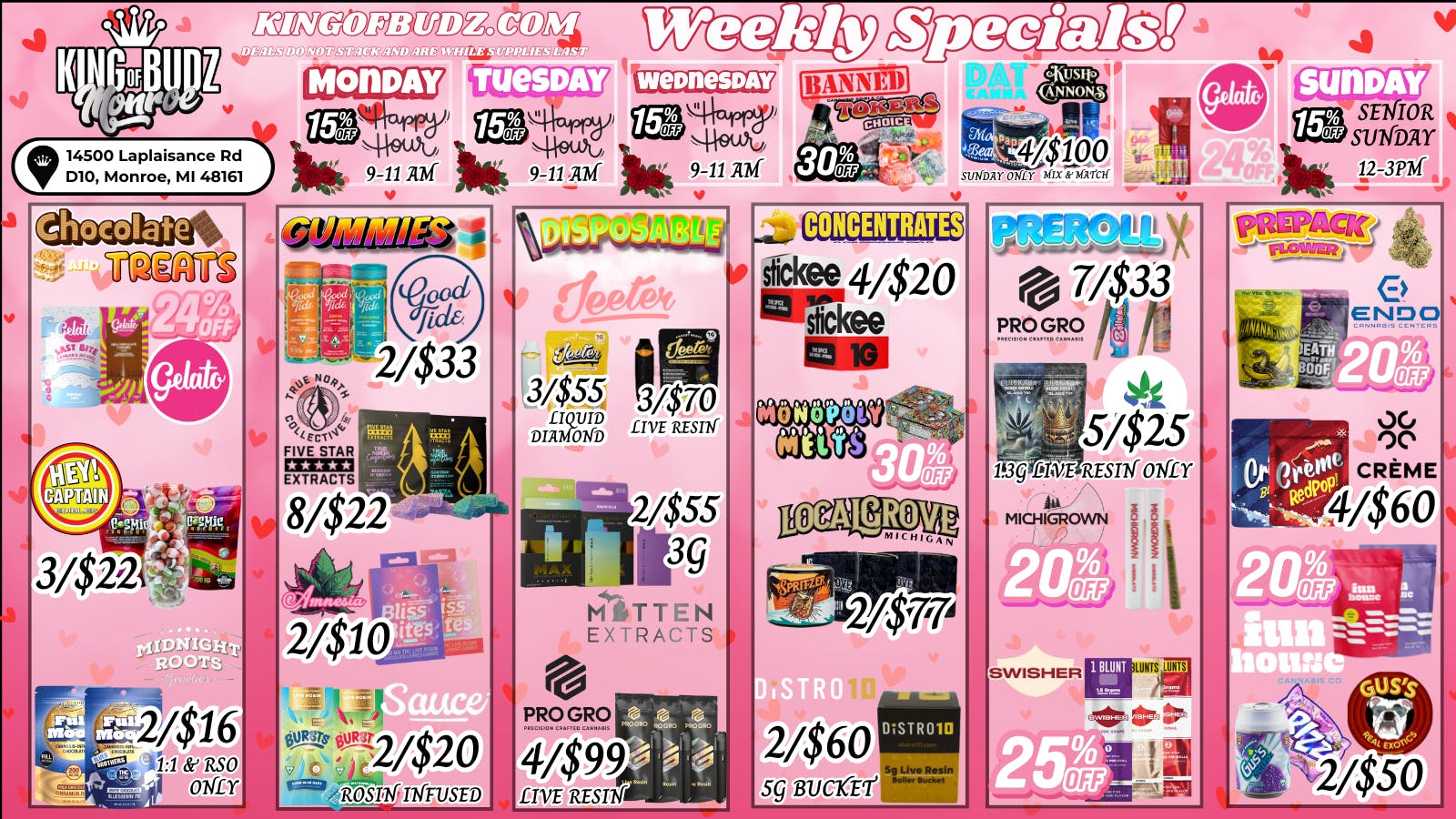 King of Budz - Monroe 🤩 NO ADDITIONAL 24% TAX 🤩 - SAME GREAT PRICES