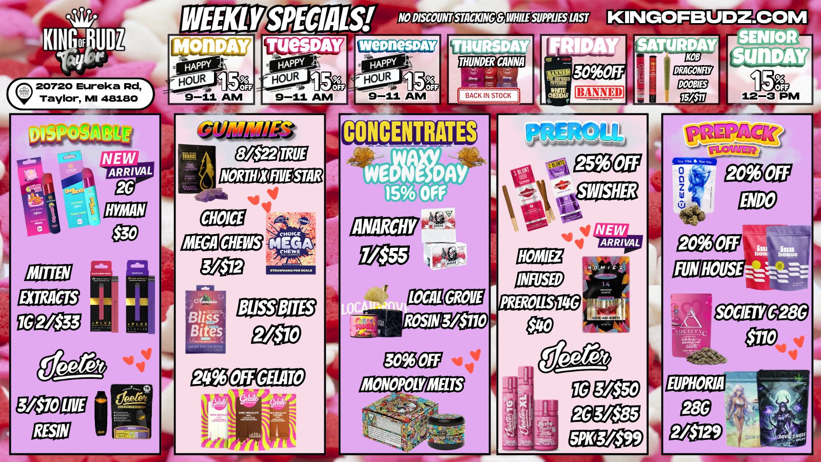 King of Budz Taylor Daily Deals 02-08