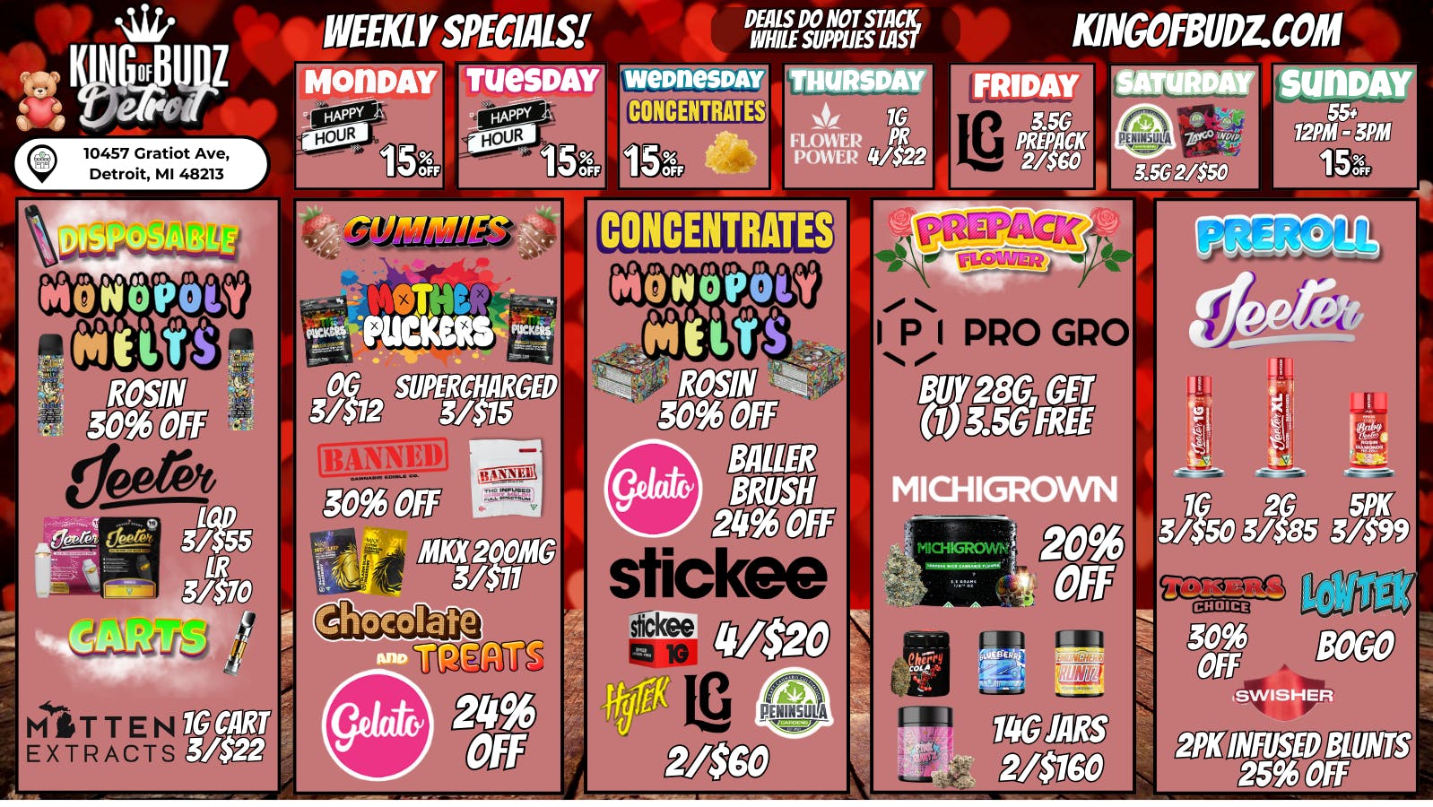 King of Budz - Detroit KOB DETROIT Weekly Deals! No Additional 24% Tax!!