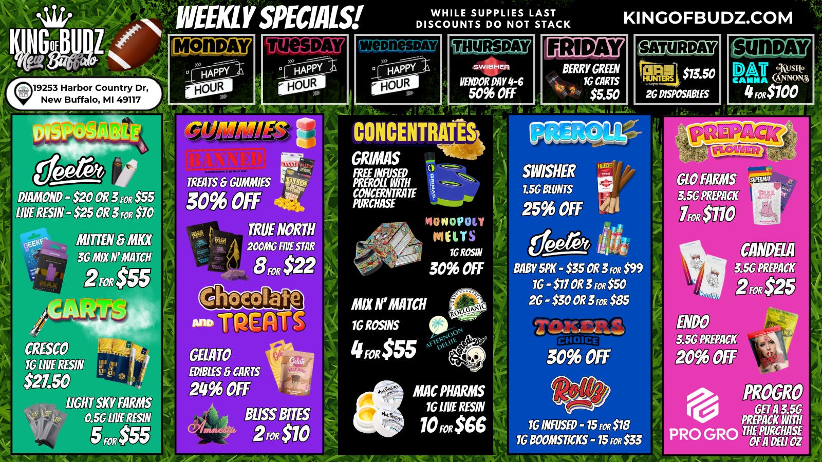 King of Budz - New Buffalo Shop New Buffalo's Lowest Prices !!!