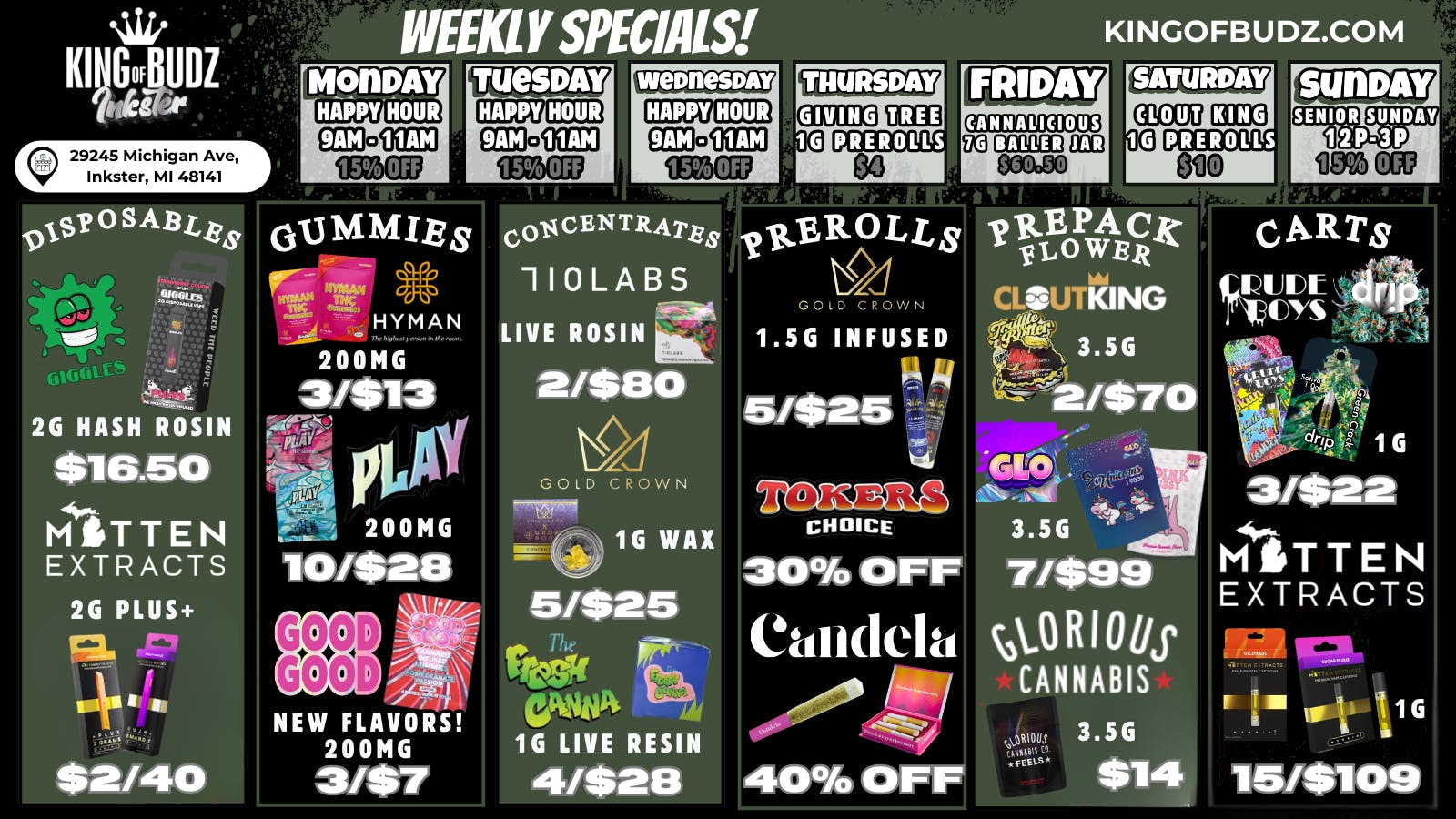 King of Budz Inkster KING OF DEALS, INKSTER'S BEST!