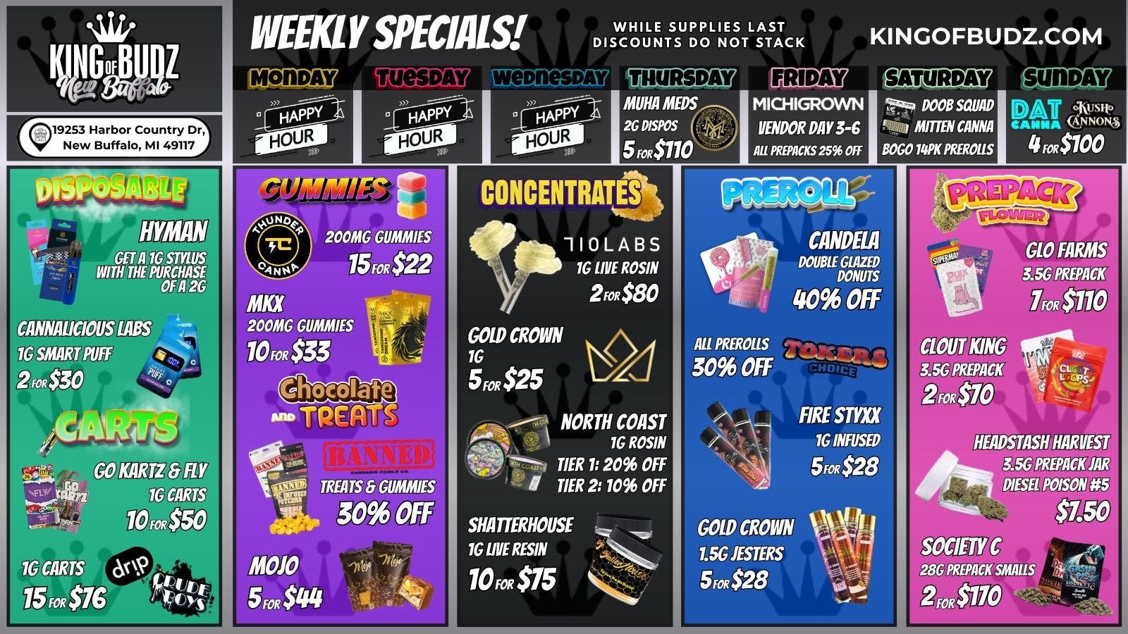 King of Budz - New Buffalo Shop New Buffalo's Lowest Prices !!!