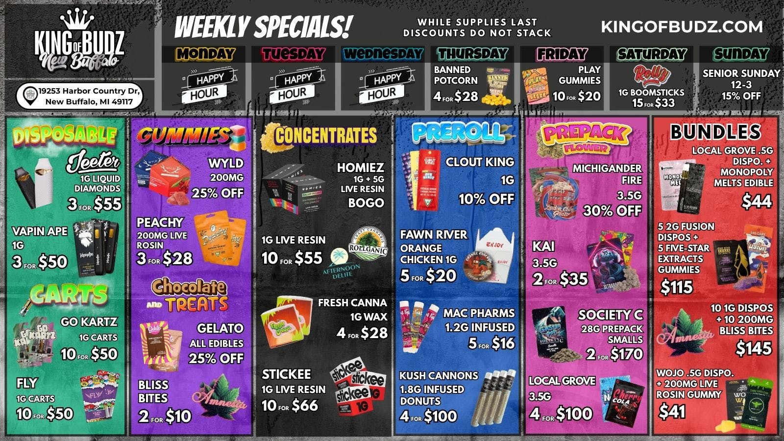 King of Budz - New Buffalo Shop New Buffalo's Lowest Prices !!!