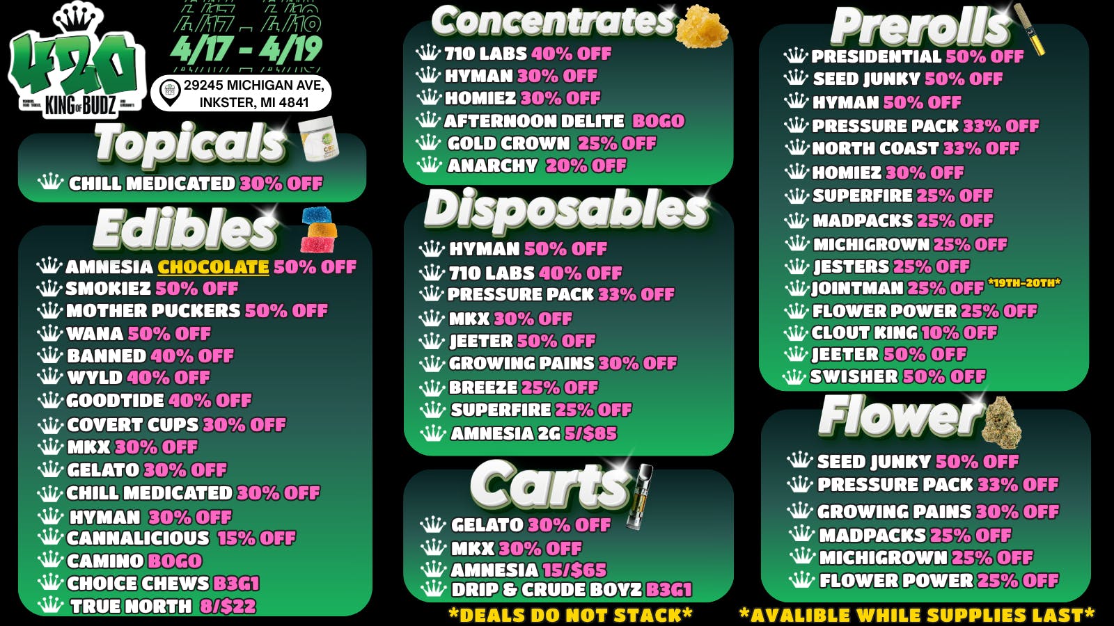 King of Budz Inkster 420 WEEKEND DEALS AT KOB INKSTER!