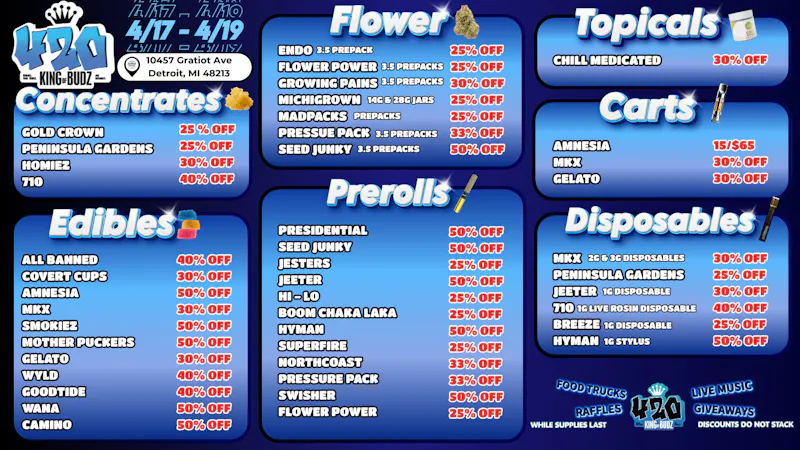 King of Budz - Detroit 4/20 WEEKEND @ KOB DETROIT