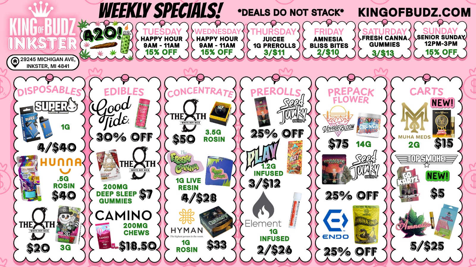 King of Budz Inkster THE DEALS DON'T STOP, COME TO KING OF BUDZ INKSTER