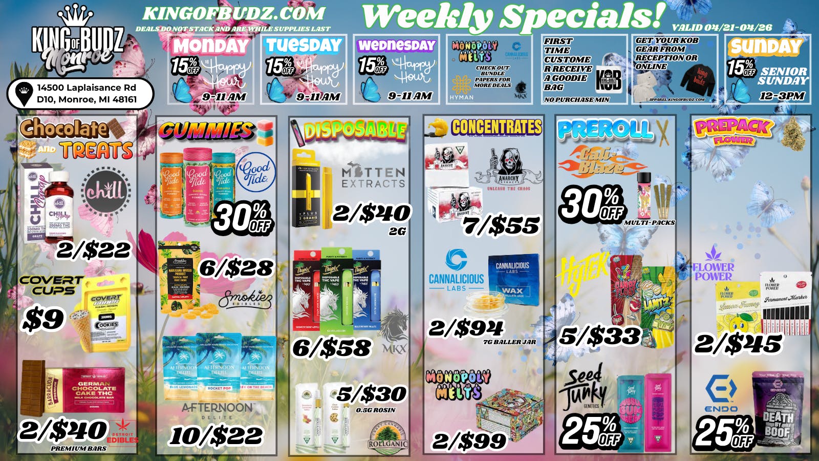 King of Budz - Monroe SHOP LIKE A KING - NO ADDITIONAL 24% TAX