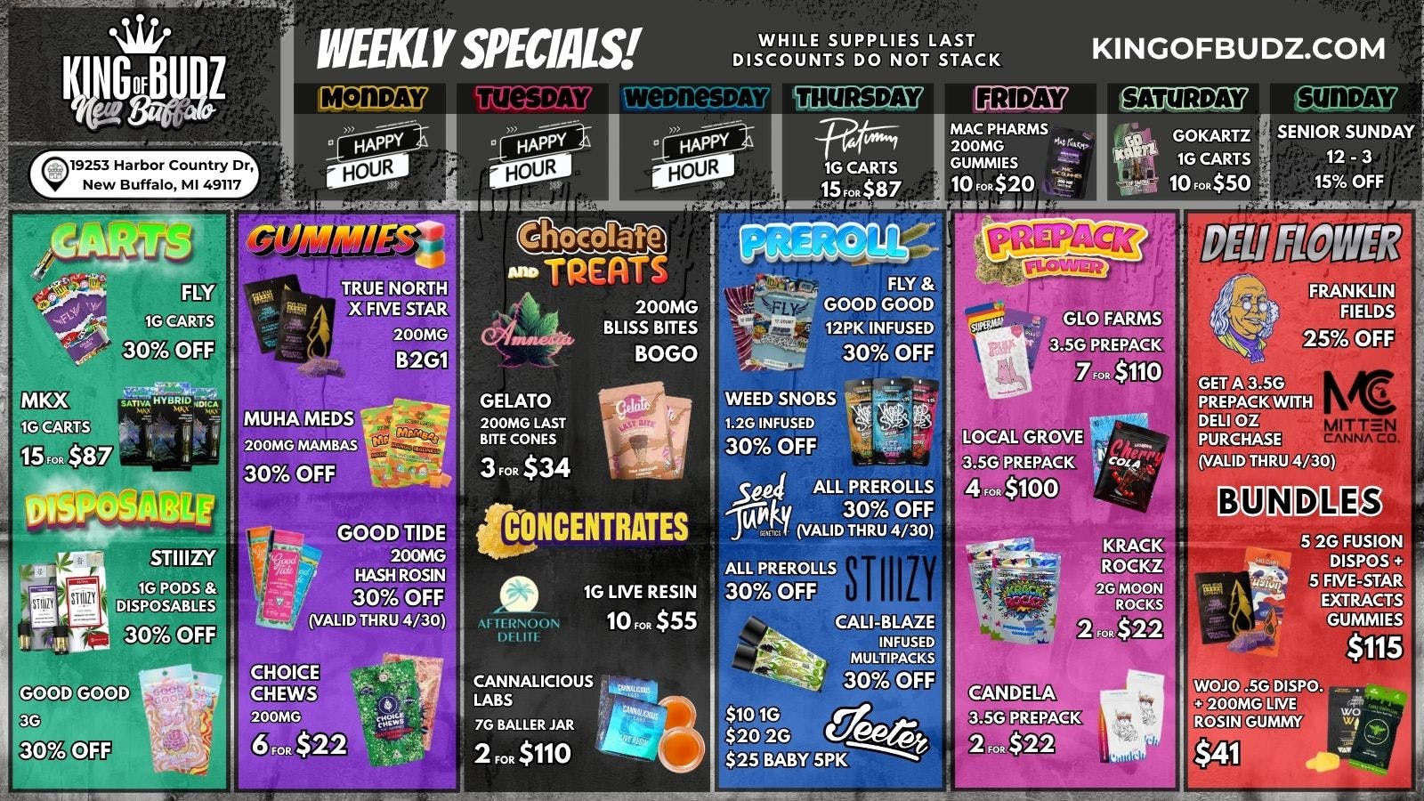 King of Budz - New Buffalo Shop New Buffalo's Lowest Prices !!!