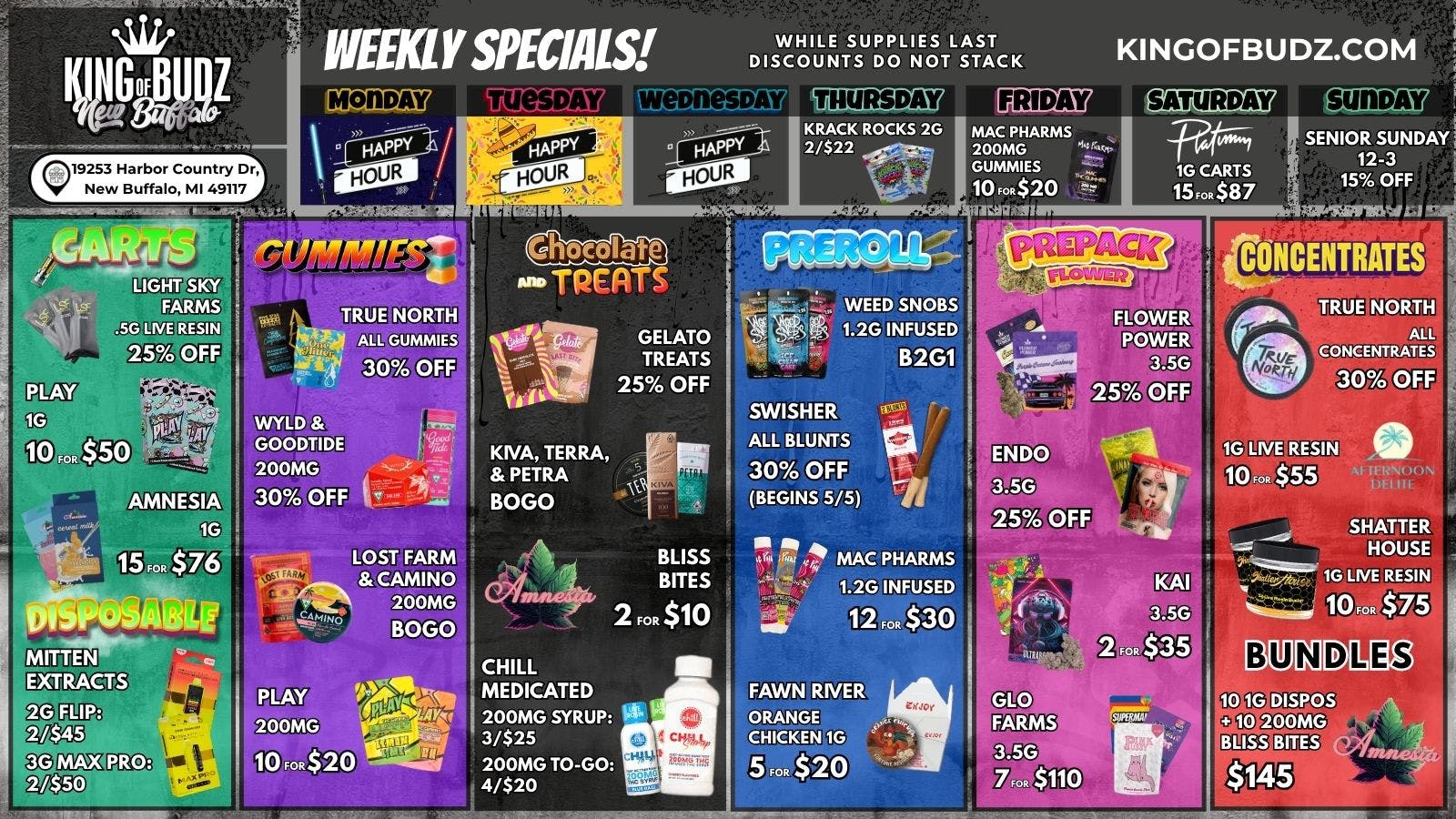 King of Budz - New Buffalo Shop New Buffalo's Lowest Prices !!!
