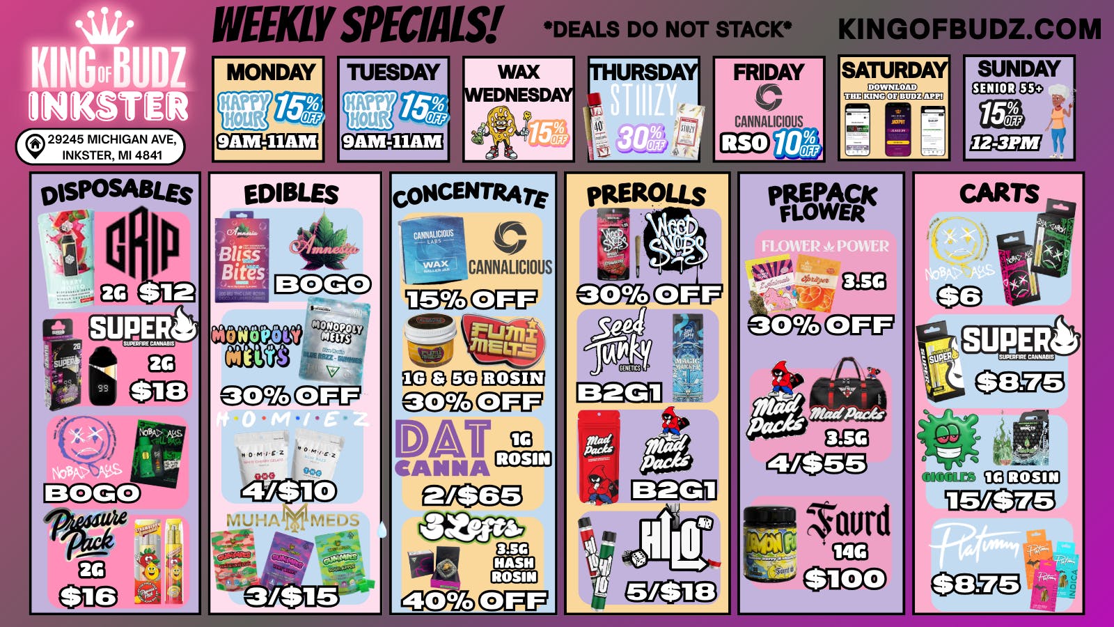 King of Budz Inkster DEALS ARE BLOOMING AT KOB INKSTER!