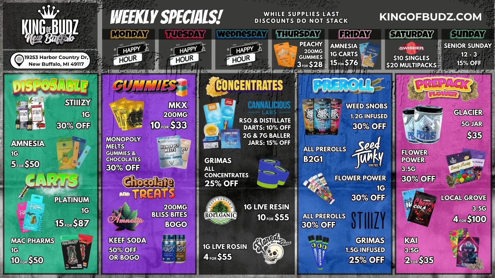 King of Budz - New Buffalo Shop New Buffalo's Lowest Prices !!!