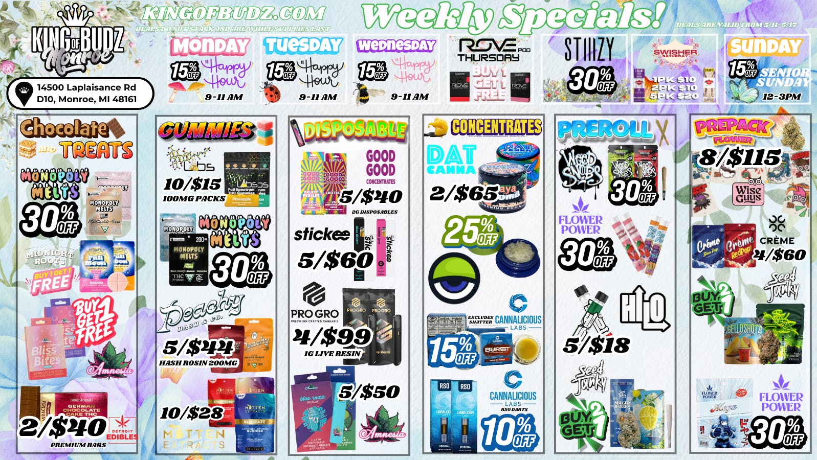 King of Budz - Monroe SPRING INTO SAVINGS @ KOB