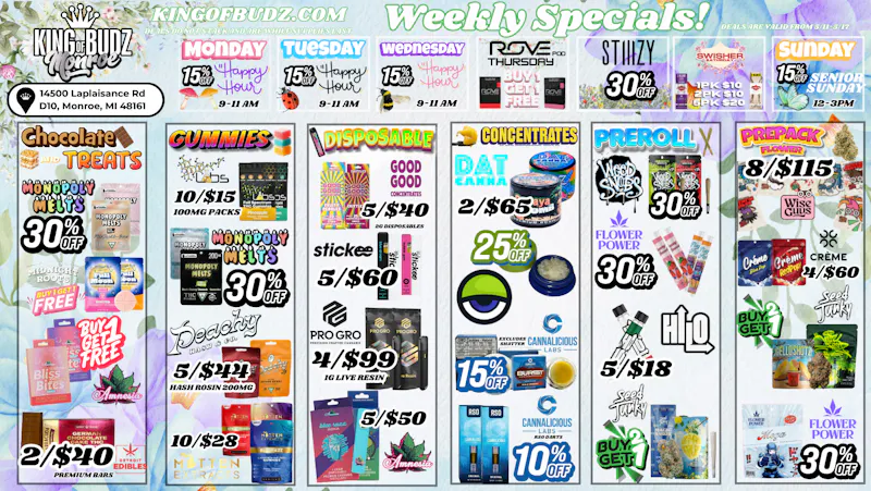 King of Budz - Monroe SPRING INTO SAVINGS @ KOB