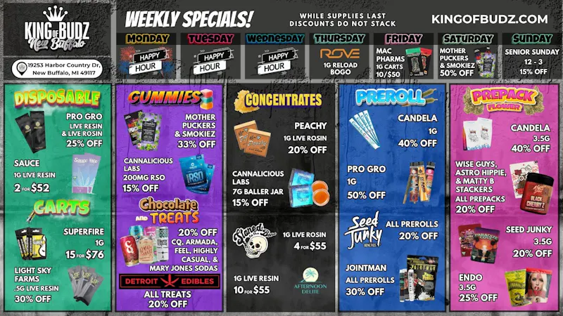 King of Budz - New Buffalo Shop New Buffalo's Lowest Prices !!!