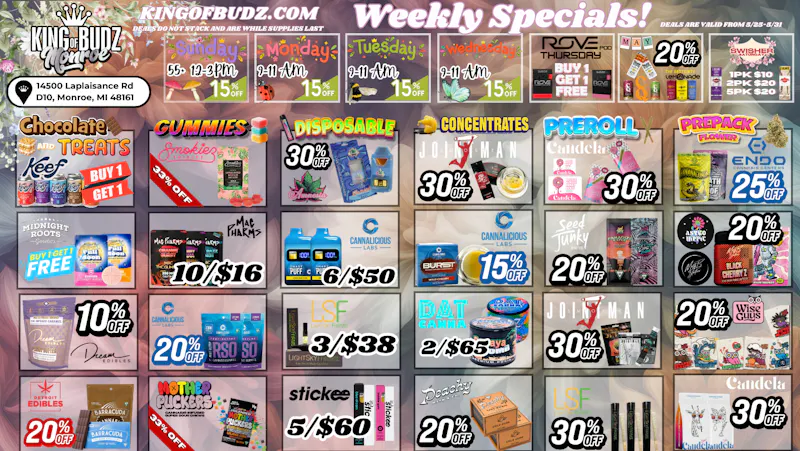 King of Budz - Monroe SPRING INTO SAVINGS @ KOB