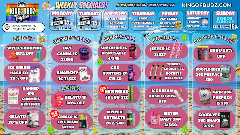 King of Budz Taylor 🌊SPLASH INTO TAYLOR KOB WEEKLY DEALS 🌊