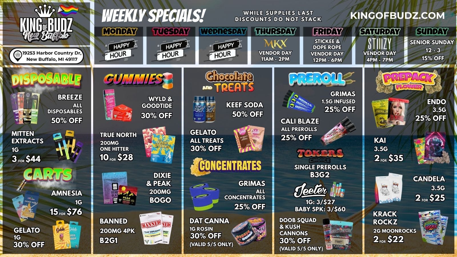 King of Budz - New Buffalo Shop New Buffalo's Lowest Prices !!!